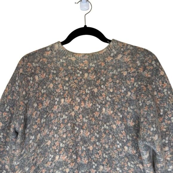 Bartolini Mohair/Alpaca Blend Soft Gray & Coral Sweater Sz M Cottagecore - Picture 3 of 15